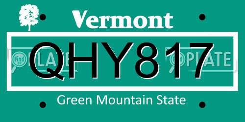 QHY817 Vermont License Plate