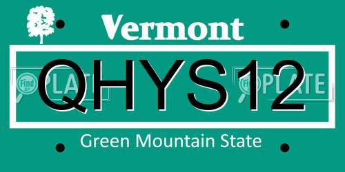 QHYS12 Vermont License Plate