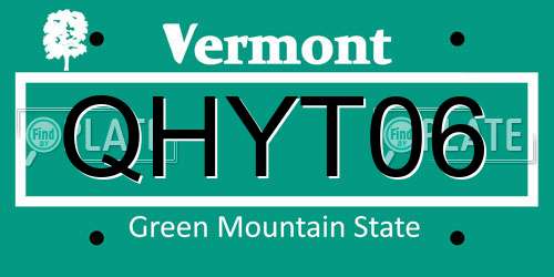 QHYT06 Vermont License Plate