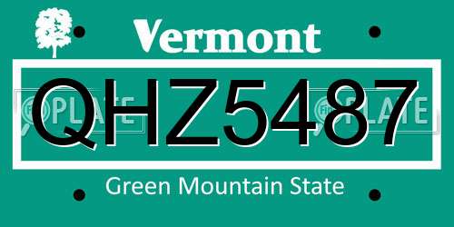QHZ5487 Vermont License Plate