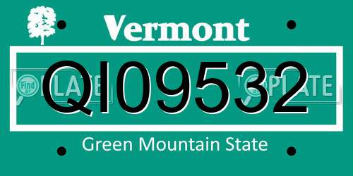 QI09532 Vermont License Plate