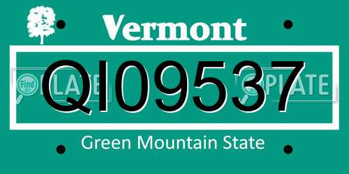 QI09537 Vermont License Plate