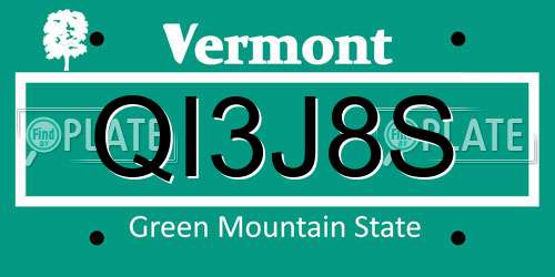 QI3J8S Vermont License Plate