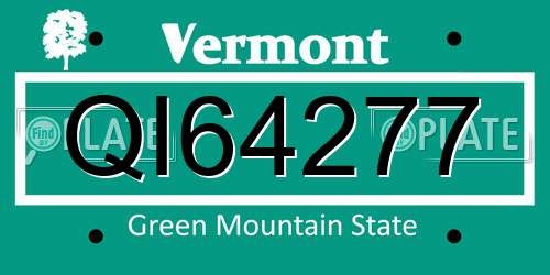 QI64277 Vermont License Plate