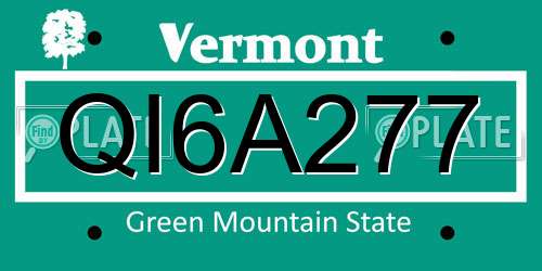 QI6A277 Vermont License Plate