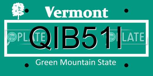 QIB51I Vermont License Plate