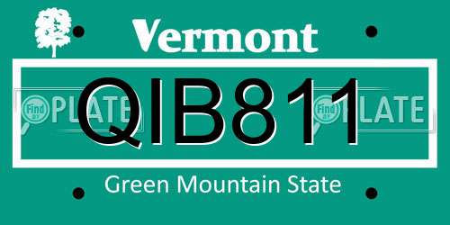 QIB811 Vermont License Plate