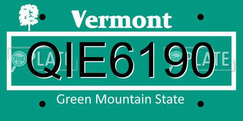 QIE6190 Vermont License Plate