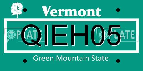 QIEH05 Vermont License Plate