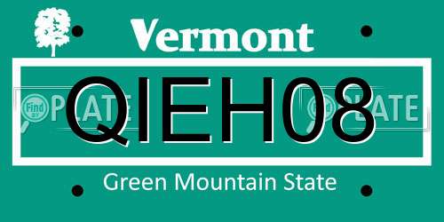 QIEH08 Vermont License Plate