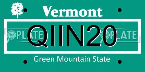 QIIN20 Vermont License Plate
