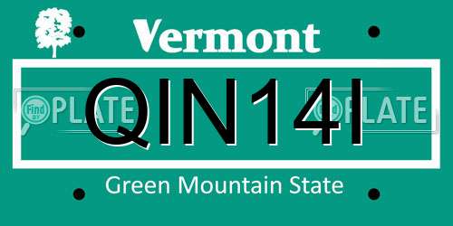 QIN14I Vermont License Plate