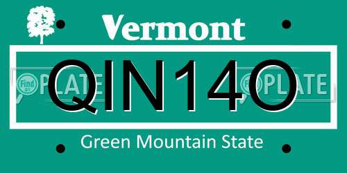 QIN14O Vermont License Plate