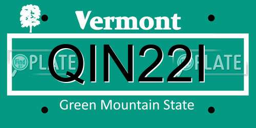 QIN22I Vermont License Plate