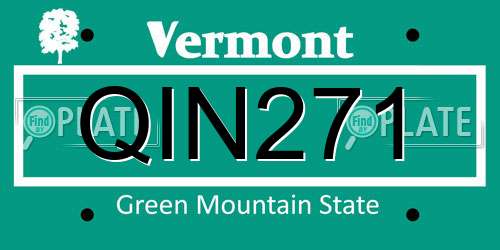QIN271 Vermont License Plate