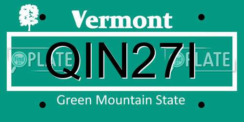 QIN27I Vermont License Plate