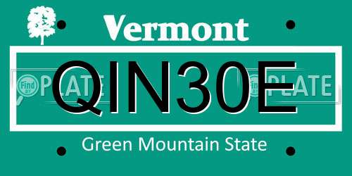 QIN30E Vermont License Plate