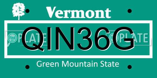 QIN36G Vermont License Plate