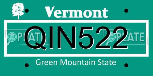 QIN522 Vermont License Plate