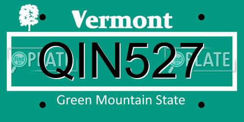 QIN527 Vermont License Plate