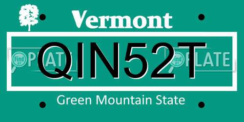 QIN52T Vermont License Plate