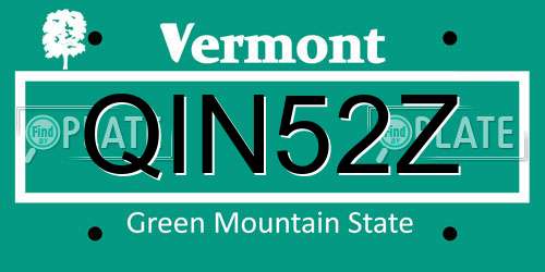 QIN52Z Vermont License Plate