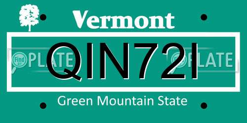 QIN72I Vermont License Plate