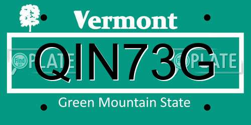 QIN73G Vermont License Plate