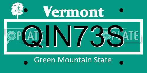 QIN73S Vermont License Plate