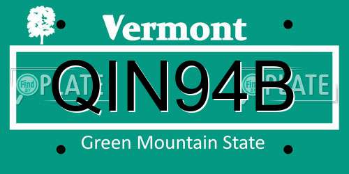 QIN94B Vermont License Plate