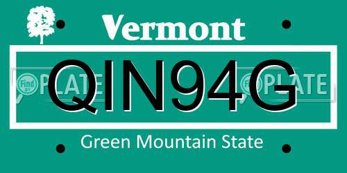 QIN94G Vermont License Plate