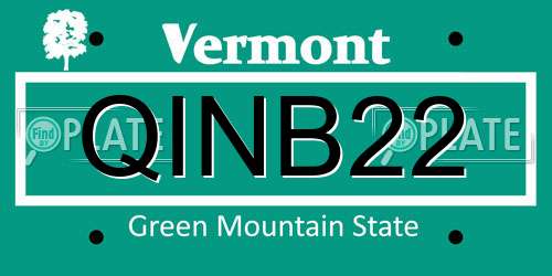 QINB22 Vermont License Plate