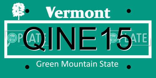 QINE15 Vermont License Plate