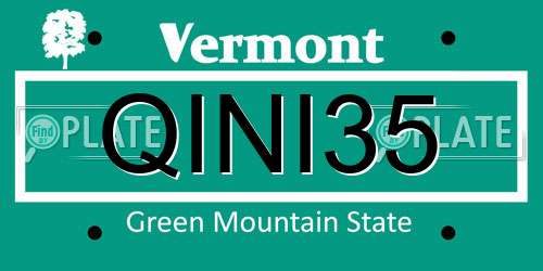 QINI35 Vermont License Plate