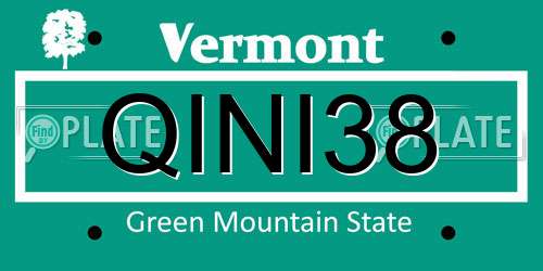 QINI38 Vermont License Plate