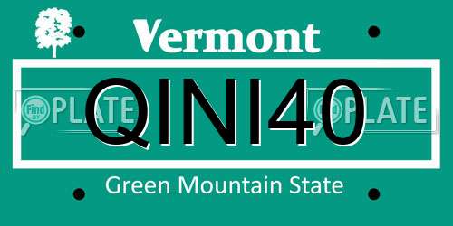 QINI40 Vermont License Plate