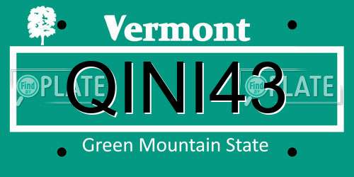 QINI43 Vermont License Plate