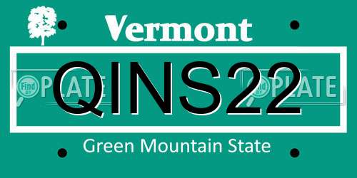 QINS22 Vermont License Plate
