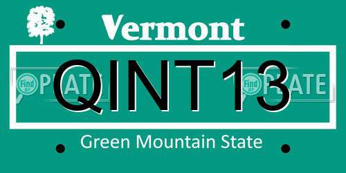 QINT13 Vermont License Plate