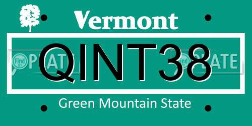 QINT38 Vermont License Plate