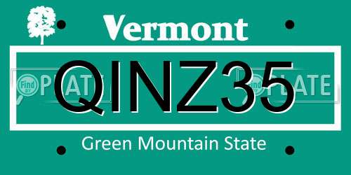 QINZ35 Vermont License Plate