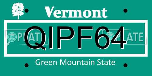 QIPF64 Vermont License Plate