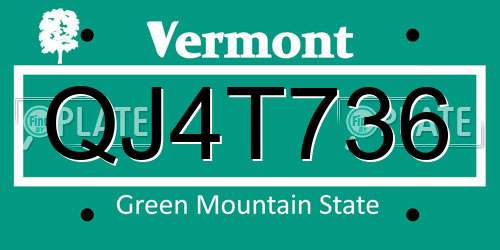 QJ4T736 Vermont License Plate