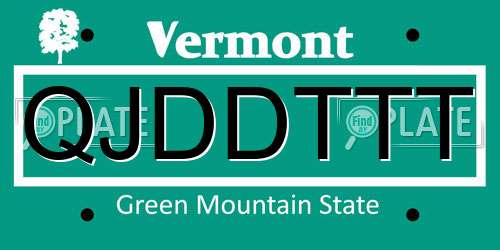 QJDDTTT Vermont License Plate