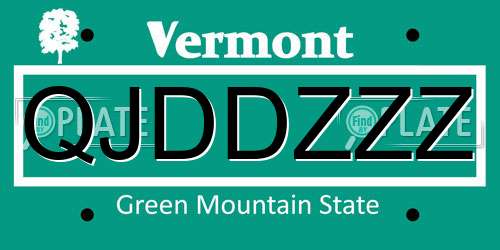 QJDDZZZ Vermont License Plate