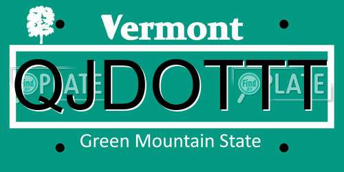 QJDOTTT Vermont License Plate