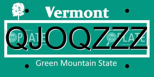 QJOQZZZ Vermont License Plate
