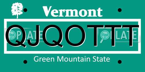 QJQOTTT Vermont License Plate