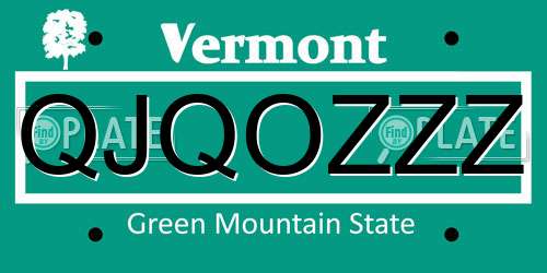 QJQOZZZ Vermont License Plate