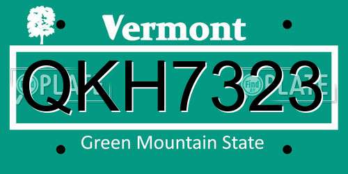 QKH7323 Vermont License Plate